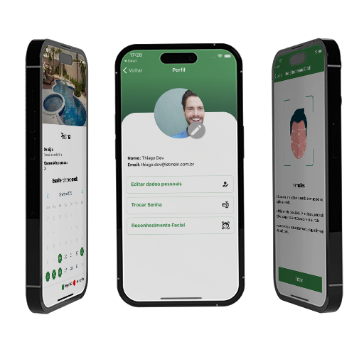Telas de navegação do APP Letmein